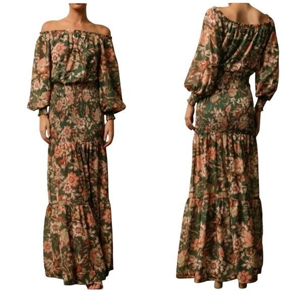 Baltic Born Lizzie Maxi Dress Size Large Floral Boho Tiered Indie Romantic Fairy - Picture 11 of 11
